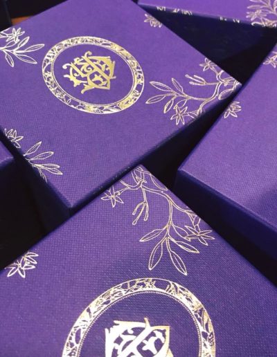 Rigid gift box with custom foiled branding